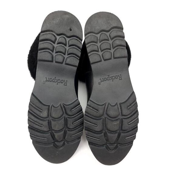 Rockport Fur Leather Black Boots Size 6.5 Lined Winter Fall Shoes Womens Boot - Picture 3 of 15